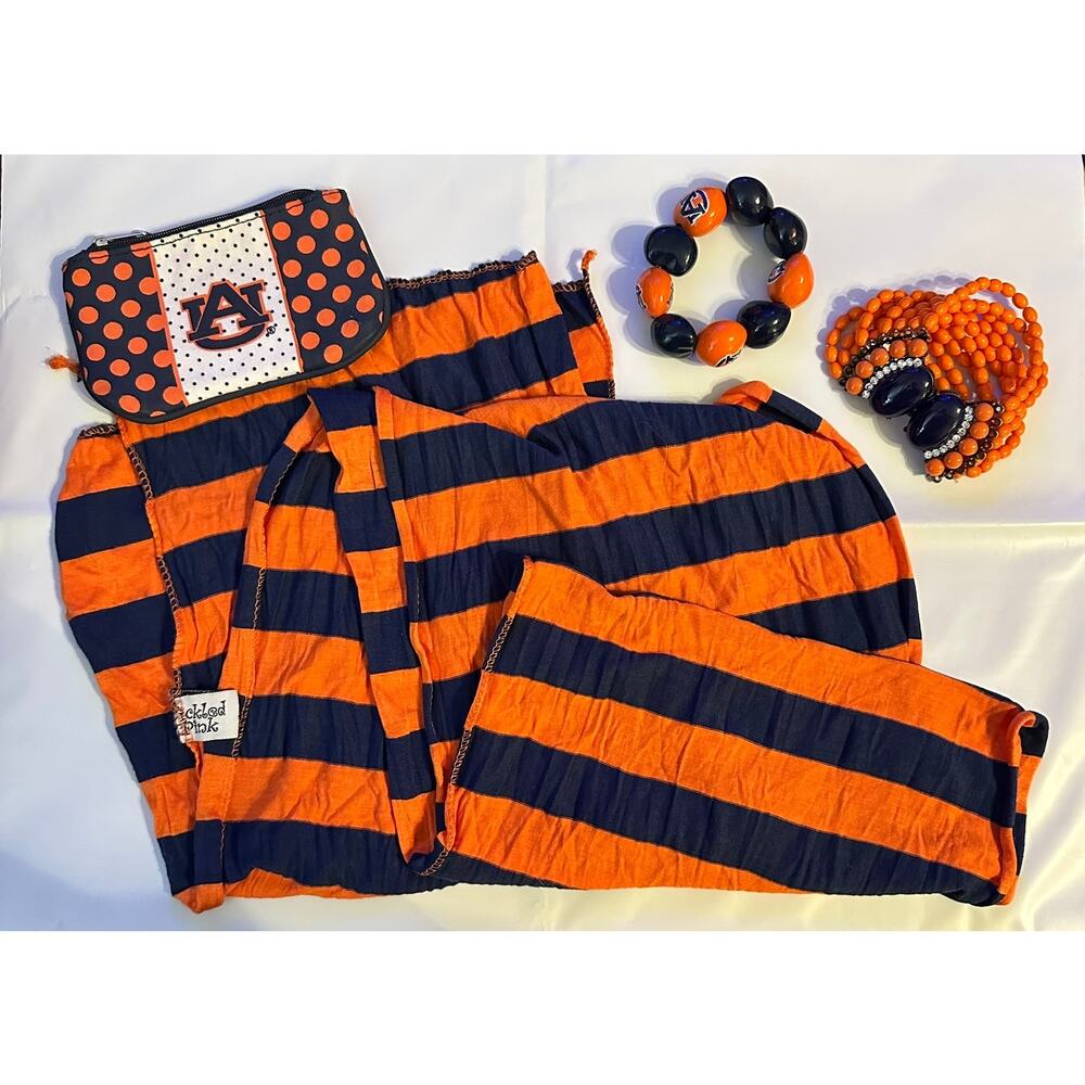 Auburn Tigers Collegiate 4 Piece Bundle Scarf Coin‎ Id Purse Bracelet War Eagle